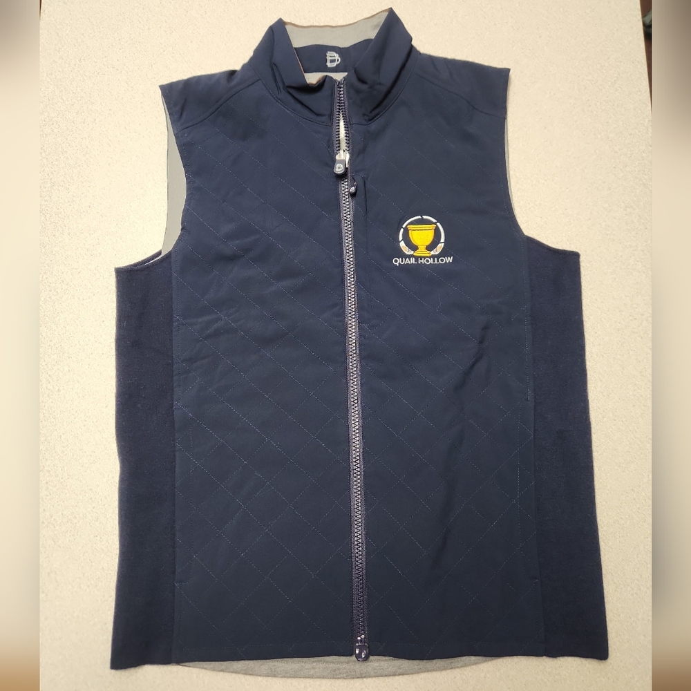 B. Draddy Golf Vest Navy / Gray Men's Medium Quail Hollow
